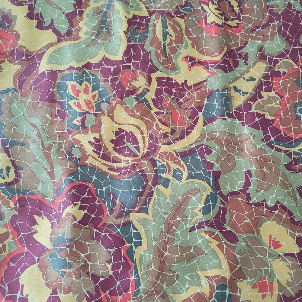 Vintage Jaeger Silk Scarf Made In Italy with Abstract Design.34X34 Inches. - Picture 5 of 15